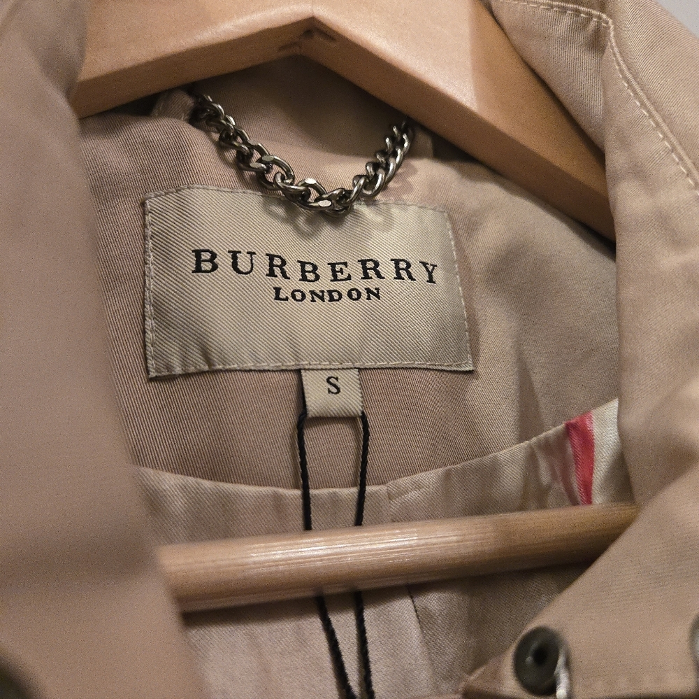 Burberry London Copycat Trench Coat S Beige Nova Check Belted - Picture 2 of 9